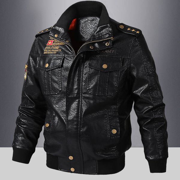 

winter clothing locomotive male youth handsome trend leather jackets, Black