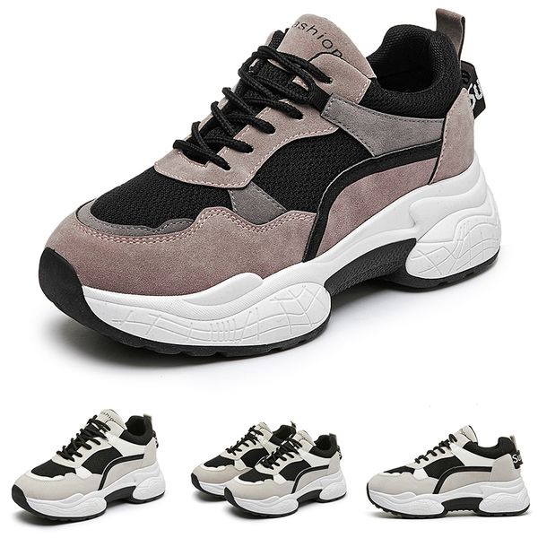 

2020 new arrival fashion women running shoes black grey brown non brand sneakers size 35-40, White;red