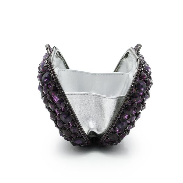 

designerwomen purple rhinestones crystal evening clutche bag wedding dress bridal diamond chains shoulder handbags purses(8646a-s)