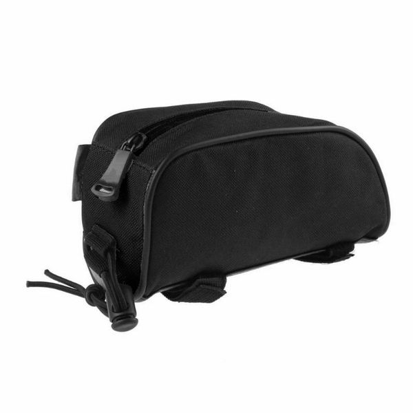 

1l zipper front pouch magic sticker light portable storage pannier tube bag large capacity bike frame wear resistant cycling