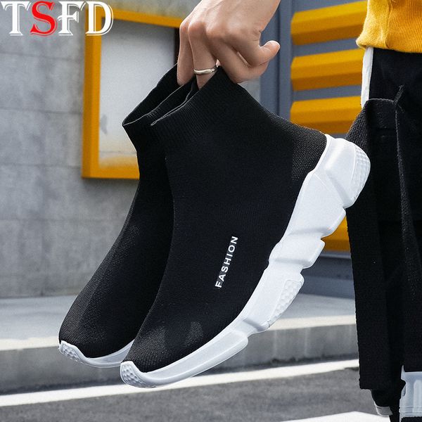 

summer men's sneakers ultralight sport shoes men running shoes slip-on men's sports shoe black sock trainers zapatos de mujer v5