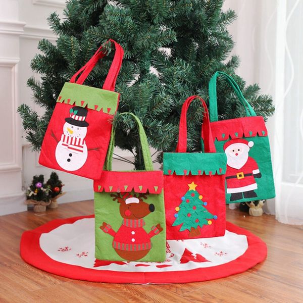 

santa claus snowman candy gift bags cookie packaging bags party handbag merry christmas storage package
