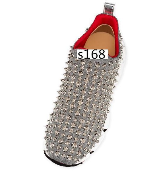 

with box krystal spike sock donna flat sneakers designer luxury mens red bottoms shoes 8, Black