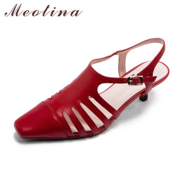 

meotina real leather mid heel shoes snake print women pumps pointed toe thin heels footwear slingback dress shoes summer size 41, Black