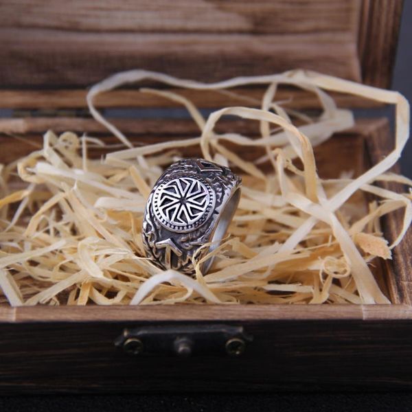 

never fade stainless steel viking rune statement rings men vintage color nordic viking totem odin men rings jewelry, Golden;silver