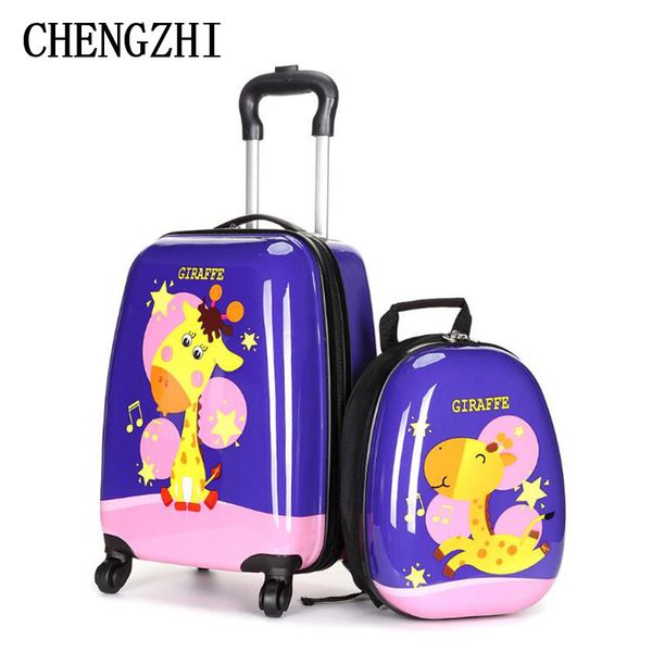 

chengzhi 18" inch kids travel suitcase spinner carry on rolling luggage set for traveling