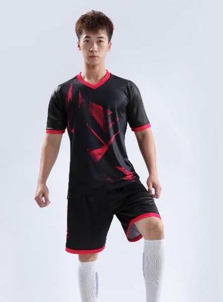 

sports popular custom blank wear soccer jerseys sets customized soccer with shorts training short running soccer uniform yakuda fitness, Black