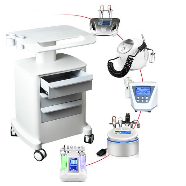 

2019 new trolley roller mobile medical cart with draws assembled stand holder for salon spa hifu machine