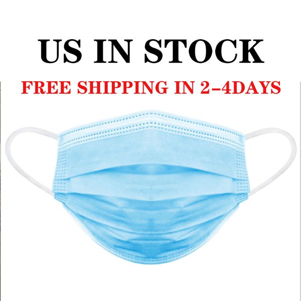 

wholesale us in stock face masks 3 layers earloop dust ups