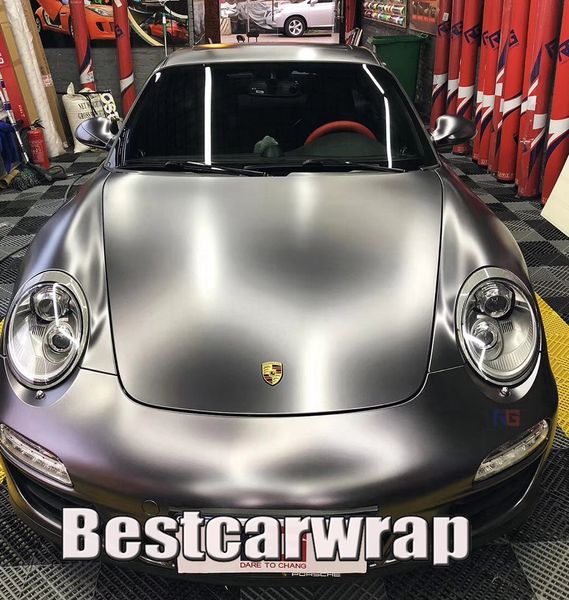 

satin metallic gray vinyl wrap for whole car wrap covering foil air bubble luxury quality like 3m 1.52x20m 5x67ft