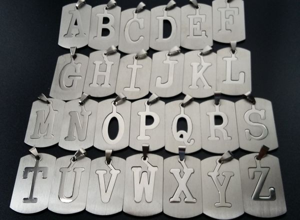 

lucky stainless steel 26 english alphabet name sign necklace initial letter symbol detachable letter double layer text jewelry, Silver
