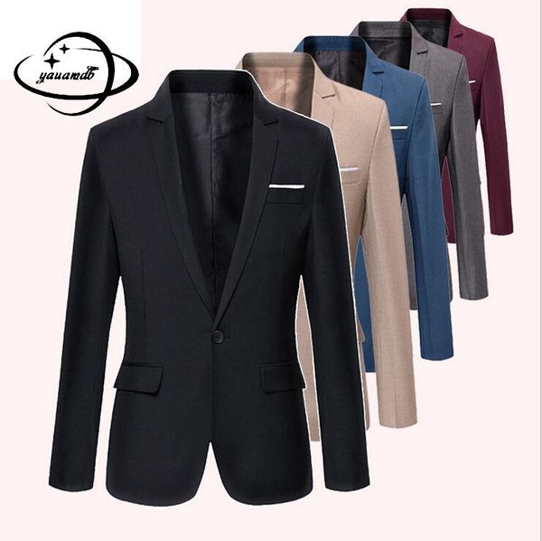 

s-4xl мужские блейзеры пальто весна осень мужской костюм куртки одежда одной кнопки сплошной цвет тонкий человек верхняя одежда k41, White;black