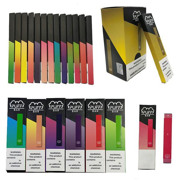 

Puff Bar Disposable Vape Pens Empty Capacity 1.3ml Vape Cartridges 280mah Battery Starter Kit Non-Rechargeable Vapes display box 19 colors
