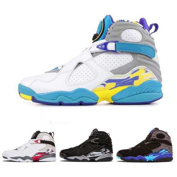 

new 8 8s mens basketball shoes valentines day 3m white aqua chrome countdown pack south beach mens athletic sports sneakers