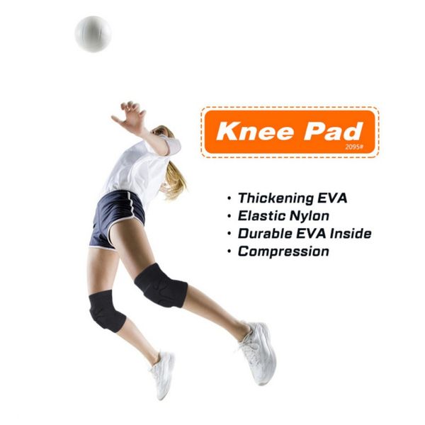 

breathable dance volleyball knee pads thick anti-collision sports sponge eva knee pads, Black;gray