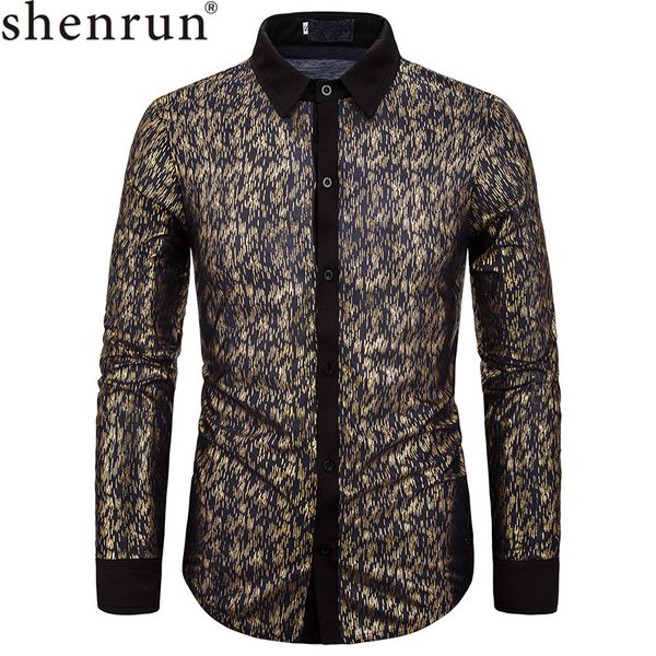 

shenrun men long sleeve shirts autumn winter red gold man fashion shirt singer host stage show night club costumes party prom, White;black