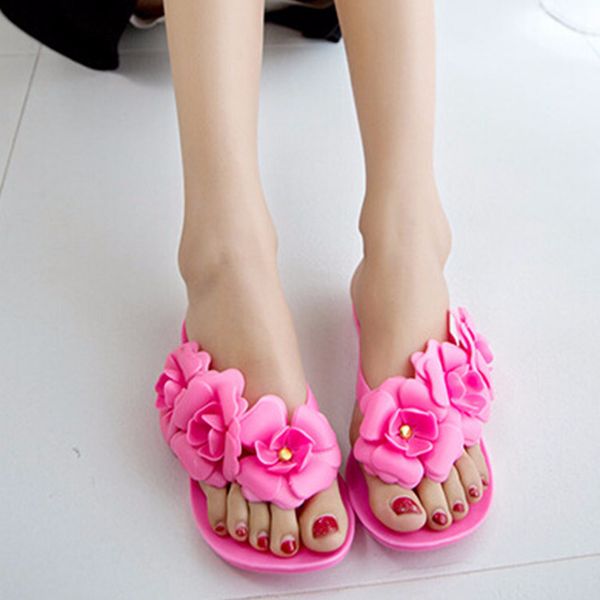 

дешевые летние женские тапочки цветок моды шлепанцы для дам на открытом воздухе женская резиновая мода тапочки пляжная обувь ws963, Black