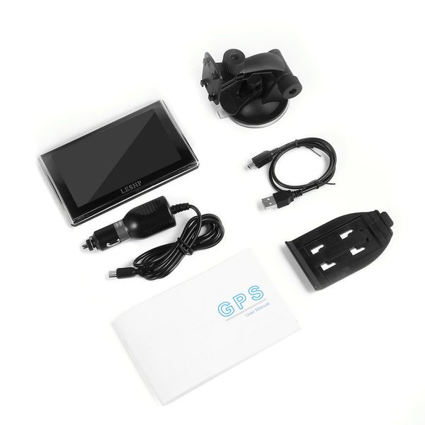 

leshp black durable hd car gps global positioning system touch screen navigation map upgrade truck navigators automobile