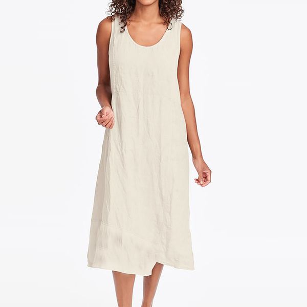 

fashion women summer dress o-neck sleeveless solid hem linen irregular casual dress casual dresses woman party night vestidos, Black;gray