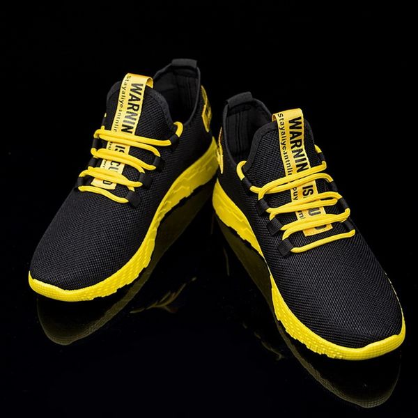 

men sneakers 2019 new breathable lace up men mesh shoes fashion casual no-slip vulcanize shoes tenis masculino, Black
