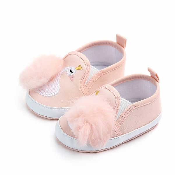 

arloneet 2019 newborn toddler baby girls swan hairball anti-slip first walkers soft sole shoes first walker child princess shoes