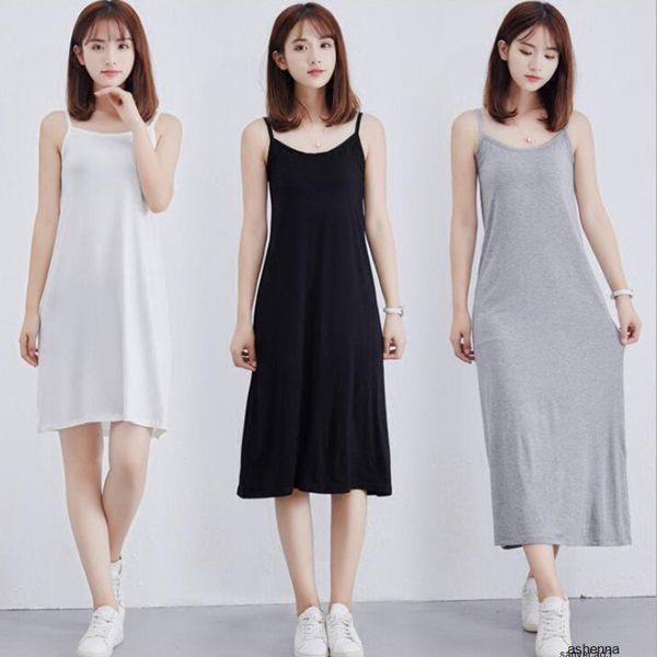 

womens designer large size bottoming inner petticoat long loose sleeveless vest skirtvshhh, Black;gray