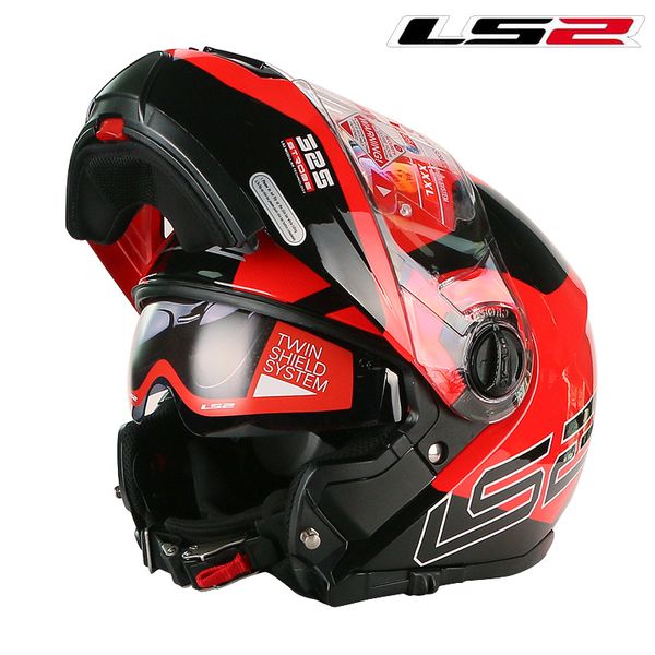 

original ls2 ff325 flip up motorcycle helmet modular man motocyklowy dual lens original racing capacete ls2 casco moto dot