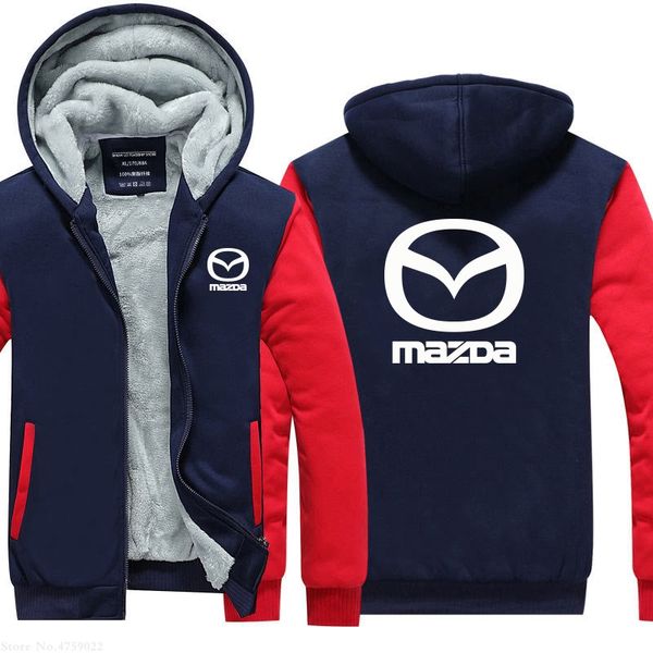 

new male hoodies men hooded winter thickened mazda sweatshirt warm coat male velvet coat hoody men clothing, Black