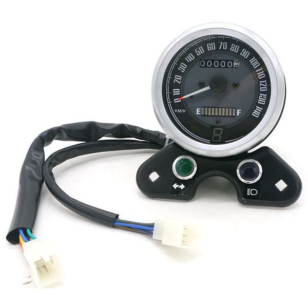 

led digital retro motorcycle speedometer with usb phone charger odometer speed fuel gauge turn light indicator for cg125 gn125