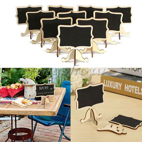 

10pcs mini wooden chalkboard blackboard message table number wedding party decor
