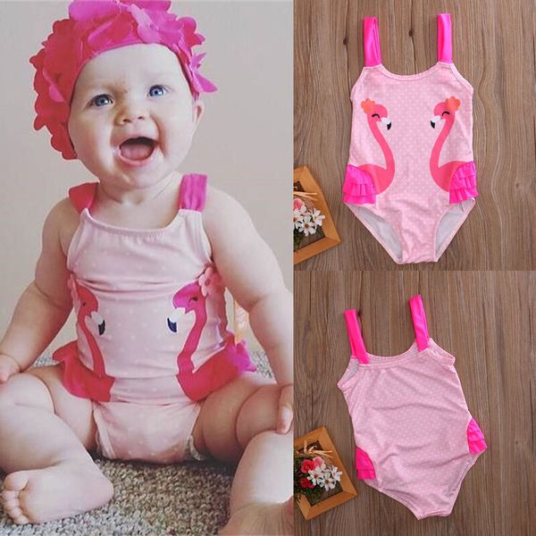 

toddler baby kids girls tutu swimsuit swan print cute lovely swimwear ruffle bikini skirt bathing suit