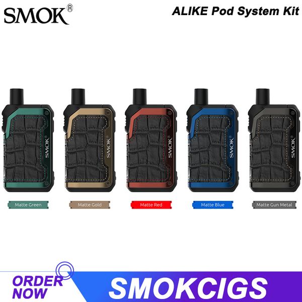 

SMOK Alike Pod Kit 40W Выход 1600mAh Встроенный аккумулятор Tri-Proof Pod система с RPM Катушка 5.5ml Alike Pod кожаного переплет Аутентичным