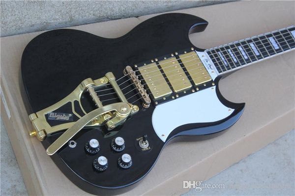 

# $ SG заказных большой рокер электрической гитары черного тело три шт картриджа зо