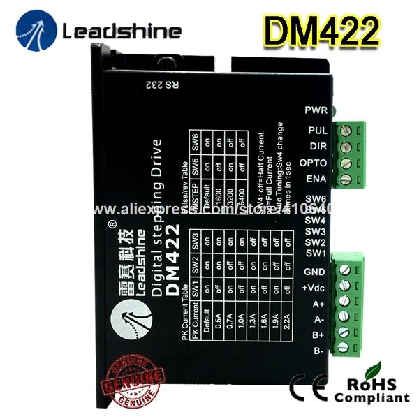 

dm422 leadshine 2 phase stepper drive max 36 v dc 0.5 to 2.2 a matching with nema 14 nema 15 and nema 17 stepper motor