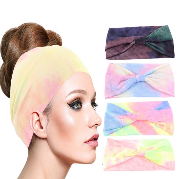 Fasce per capelli fatte a mano in cotone tie-dye per le donne Fasce per capelli con nodo Fascia per capelli Yoga Turbante Fascia per capelli Bandana Accessori per capelli per ragazze