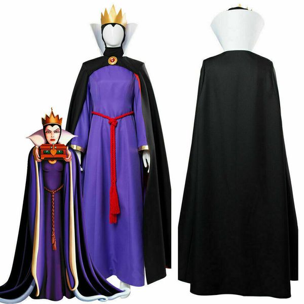 

the snow white cosplay evil queen costume with crown evil queen gown, Black;red