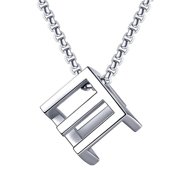 

fashion men love rubik's cube pendant designer necklace hip hop jewelry silver black snake chain stainless steel punk necklaces gift fo