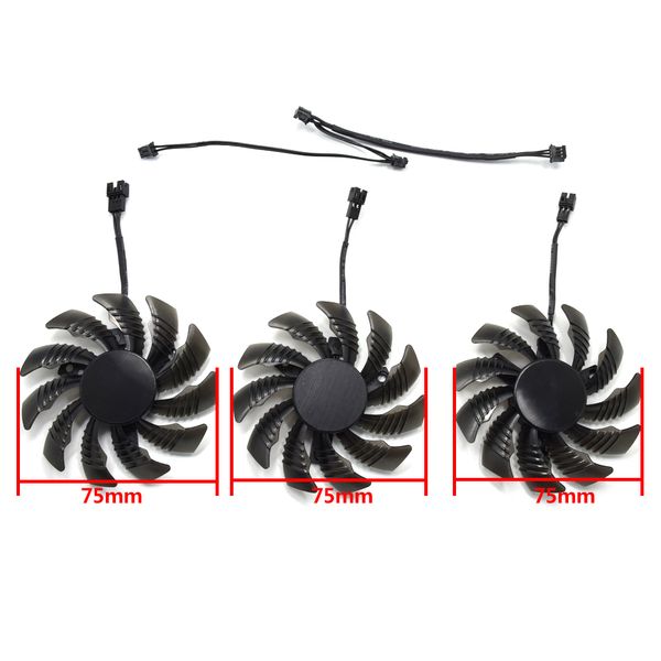 

новый 75 мм t128010su pld08010s12h 3pin 0.35 a замена вентилятора кулера для охлаждения видеокарты 7970 gtx 970 g1