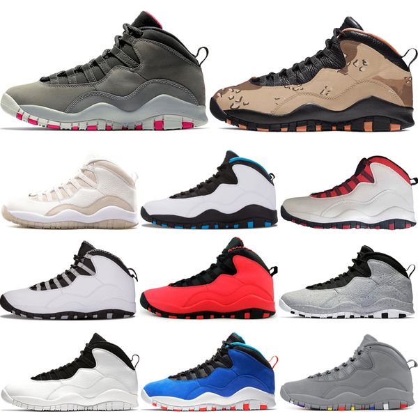 

new dark smoke grey 10 10s men basketball shoes chicago desert cat tinker cement cool grey powder blue trainers sports sneaker