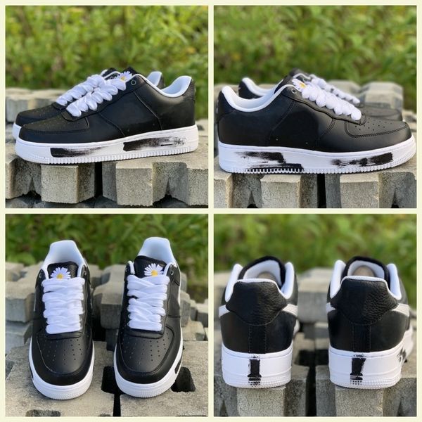 

2019 peaceminusone x skateboard shoes f0rced 1 07 daisy design mens and womens black fashion comfortable outdoor sports and leisure running