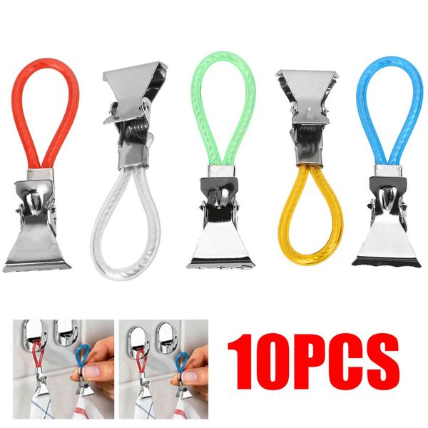 

10pcs multi metal towel clips useful kitchen beach towel clips clamps set reusable practical household tool