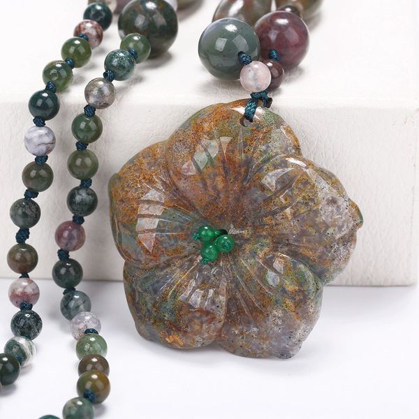 

natural stone necklace dongling jade agates quartz pendant chain women charms jewelry statement unicorn ethnic necklace 70cm, Silver