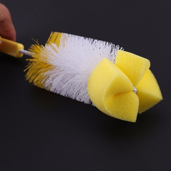 

2pcs/set baby bottle brush nipple brush 360-degree rotating head cleaning sponge cup brush kit bottle brushes