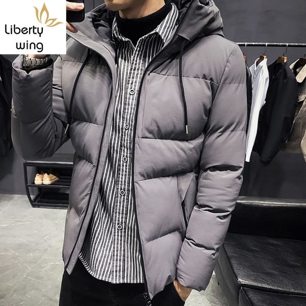 

зимние мужские толстые теплые наполнитель парка с капюшоном slim fit верхняя одежда куртка уличная повседневная пальто парки мужской пальто, Black