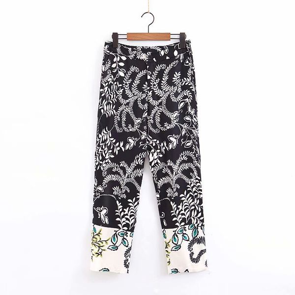 

new arrival xz45-2025 european and american fashion wind printed leisure pants, Black;white