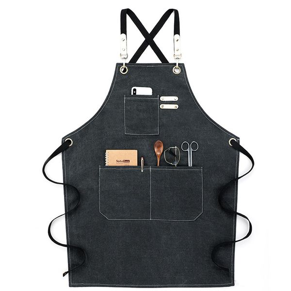 

canvas kitchen aprons for woman men work apron for grill restaurant bar shop cafes beauty nails studios hair stylist bib