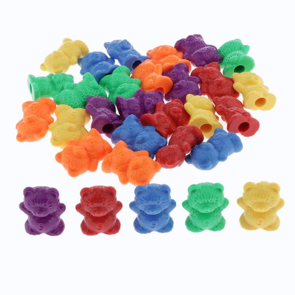 

60pcs counting bears - montessori rainbow matching and sorting game - early educational toys for toddlers kids