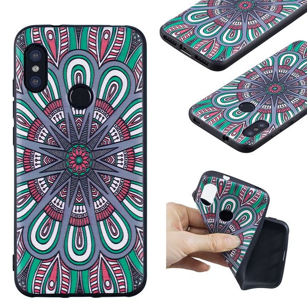 

рельефный чехол из тпу для xiaomi mi a2 lite с рисунком мандалы