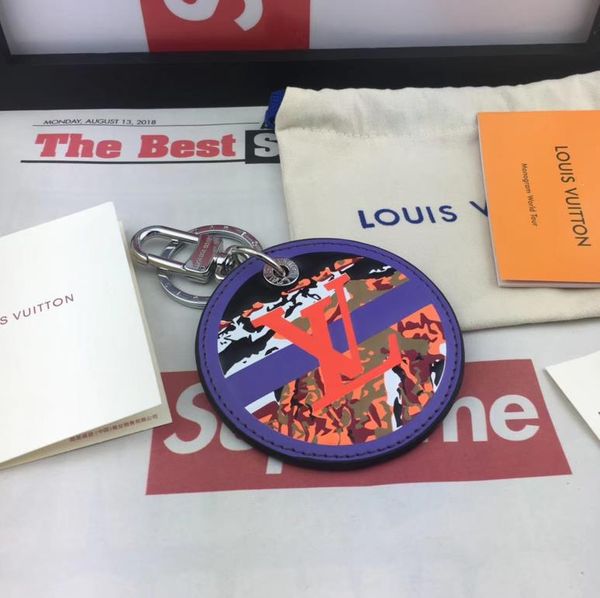 

louis vuitton keychain дизайнер новая оригинальная коробка высокое качество роскошный багаж брелок дизайнер круговой кошелек кулон сумка мод, Silver