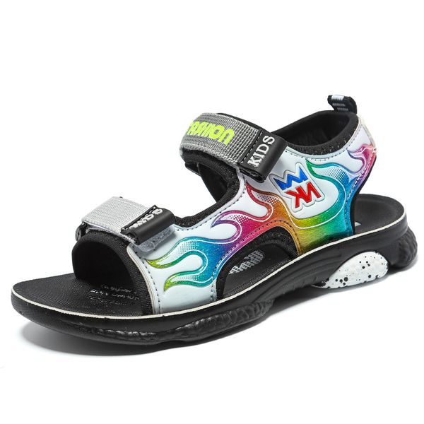

kids sandals 2020 summer new non-slip beach shoes open children's sandals wild boys student children's prince soft bottom shoes, Black;red